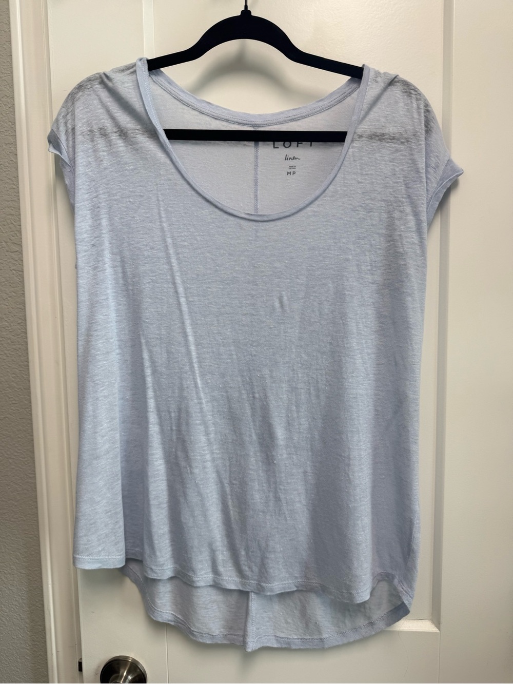 LOFT Pale Blue Scoop Neck Short Sleeve Tee
